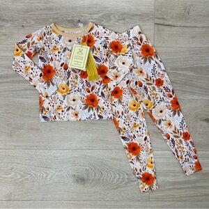 NEW Little Snuggles Fall Floral Bamboo Pajama Set